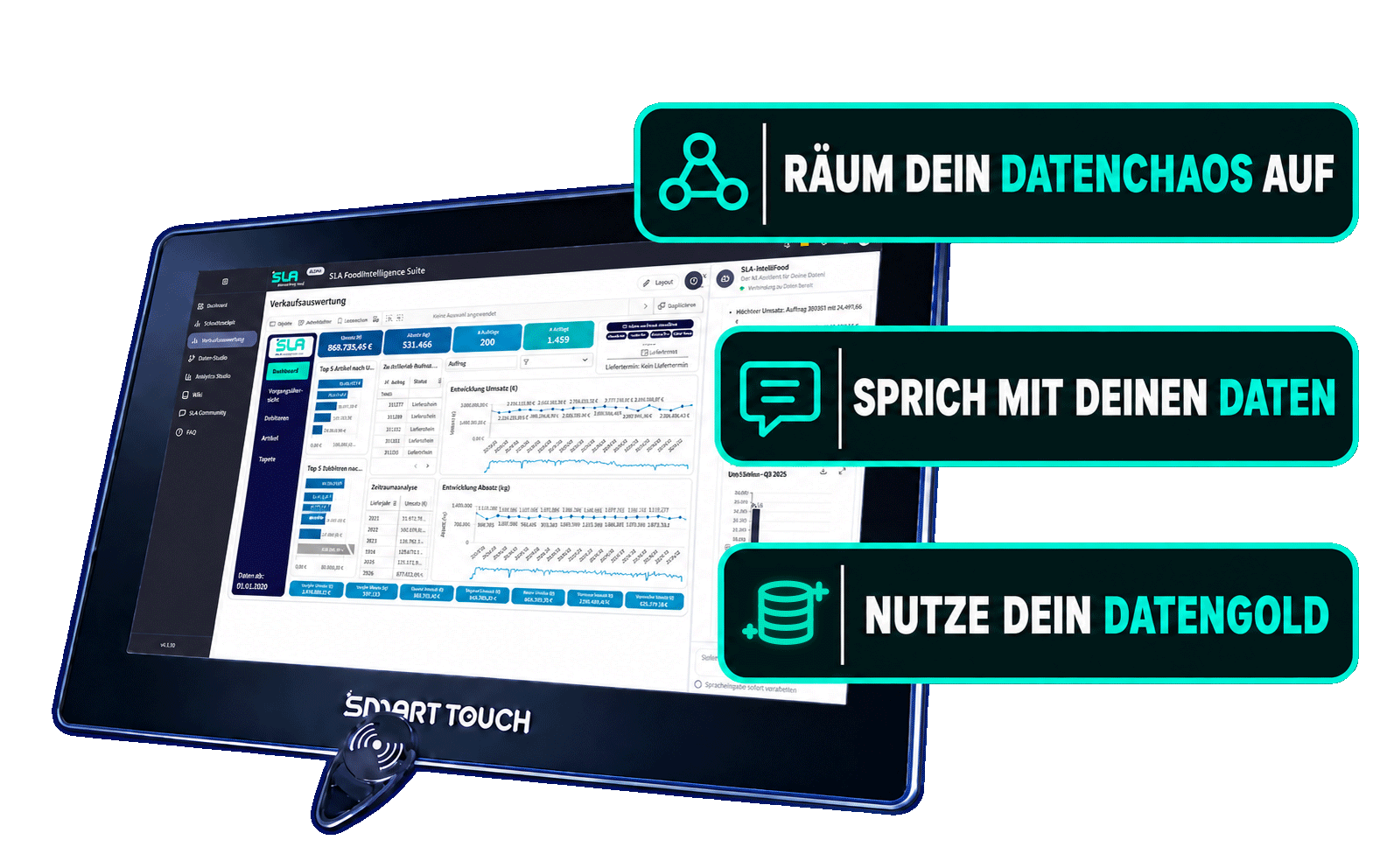 Die Suite auf einem SmartTouch-Gerät